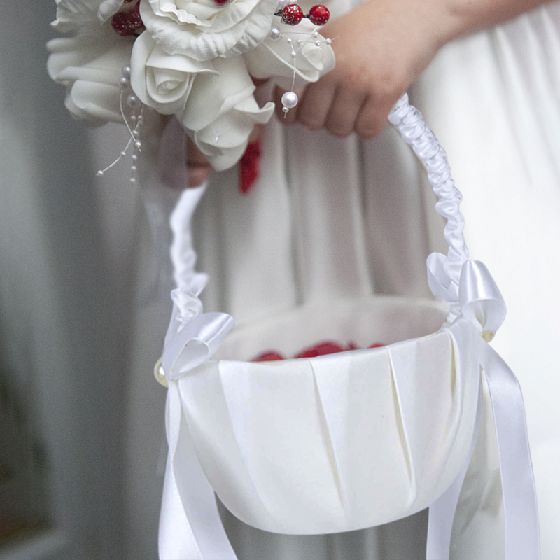 Flower Girl Basket - Cesto di fiori bianco da 20