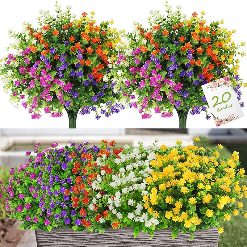 Flower Girl Basket - 3/6pcs Pianta Artificiale Fiore Eucalipto Babysbreath