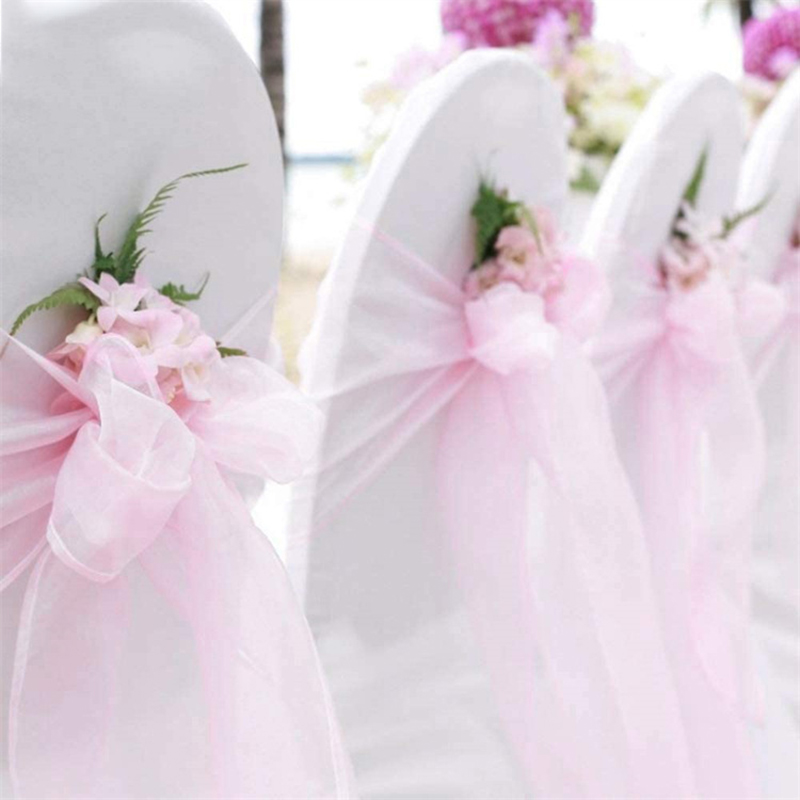 Chair Sash Organza - 10/50/100PCS Decorazione della sedia di nozze