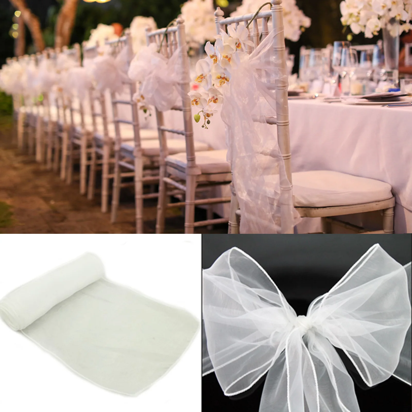 Commercio all'ingrosso 10/50 p - Chair Sash Organza recensione e prezzo