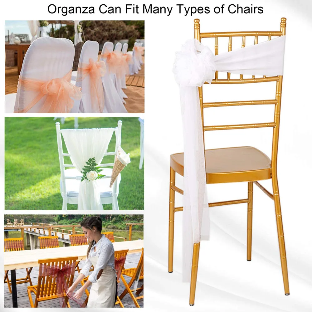 Commercio all'ingrosso 10/50 p - Chair Sash Organza recensione e prezzo